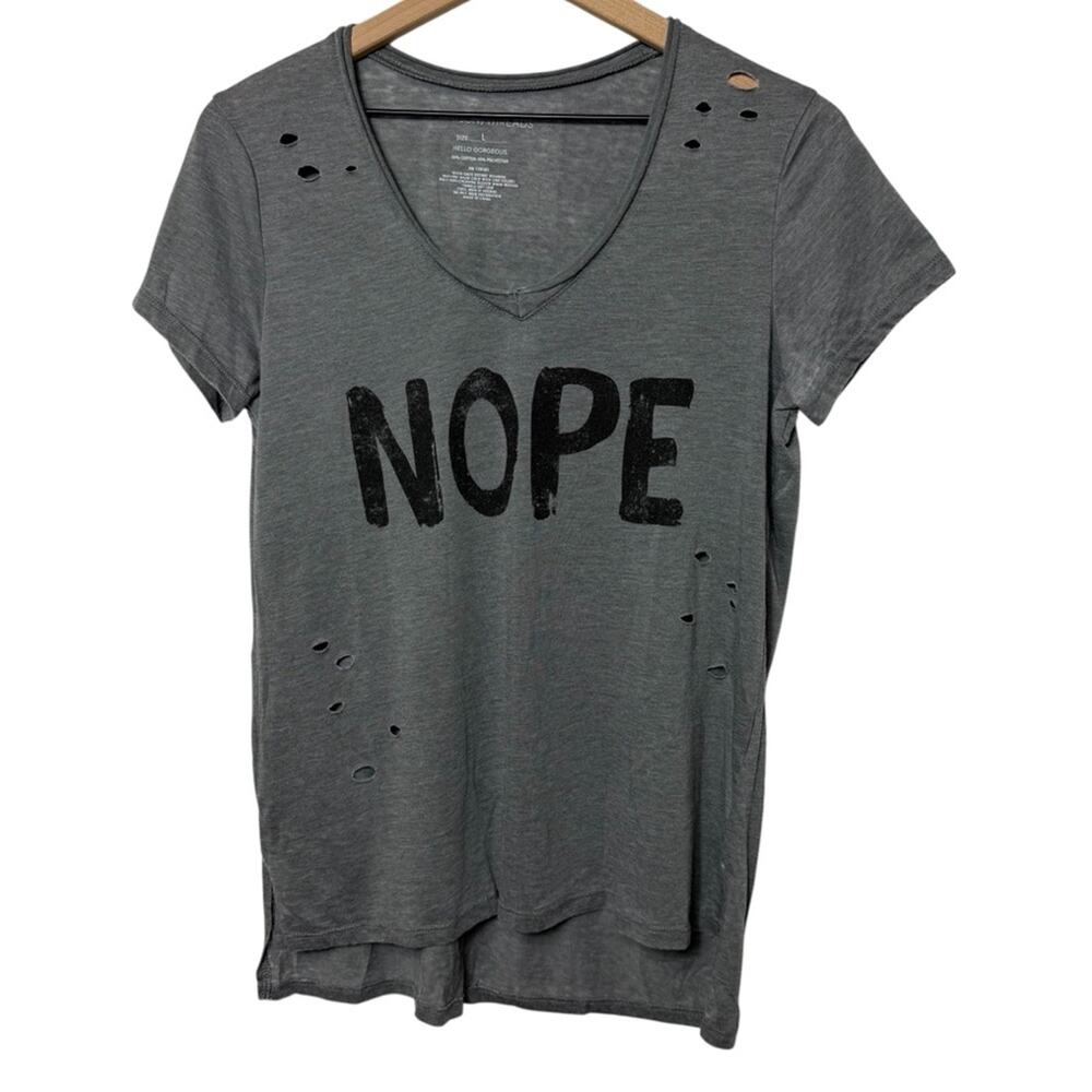 GRAYSON THREADS NOPE GREY BLACK WOMEN SHORT SLEEVE SHIRT SIZE LARGE